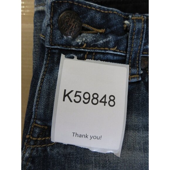 Rerock for Express Jeans 4 Bootcut Distressed Low Rise Embroidered - Picture 13 of 13